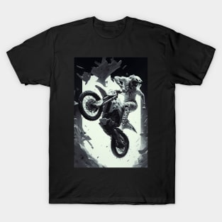 Dirt bike rider - style- w/ grey and white T-Shirt
